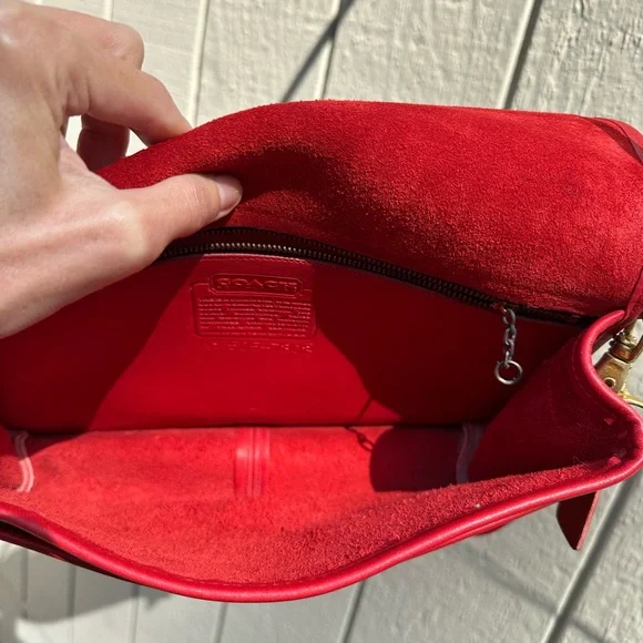 Vintage Coach Bag NYC Convertible Clutch 9635 red - Picture 9 of 15